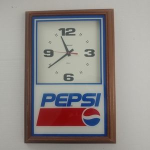 Vintage Pepsi Woodframe Wall Clock